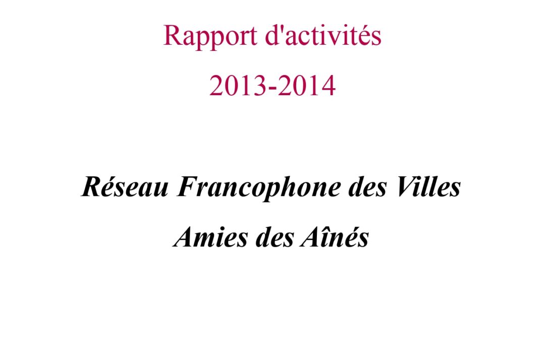 Rapport d’activité 2014