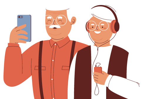 couple-senior-ecoute-podcasts