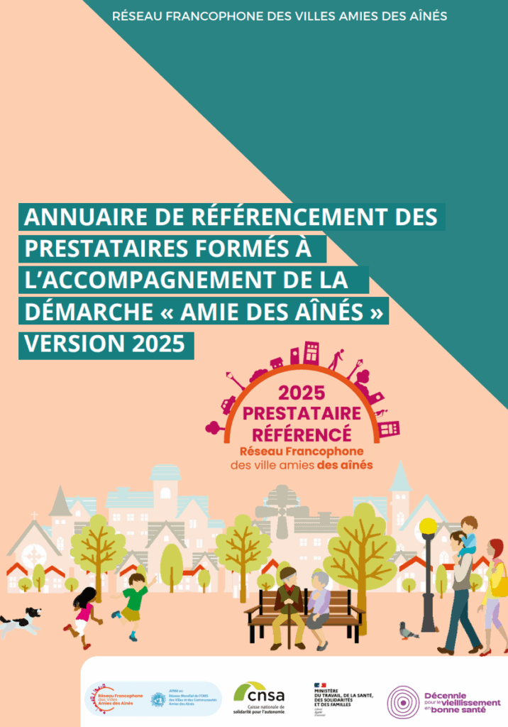 Villes Amies des Aînés - Annuaire 2025, guide pour un accompagnement adapté aux seniors.