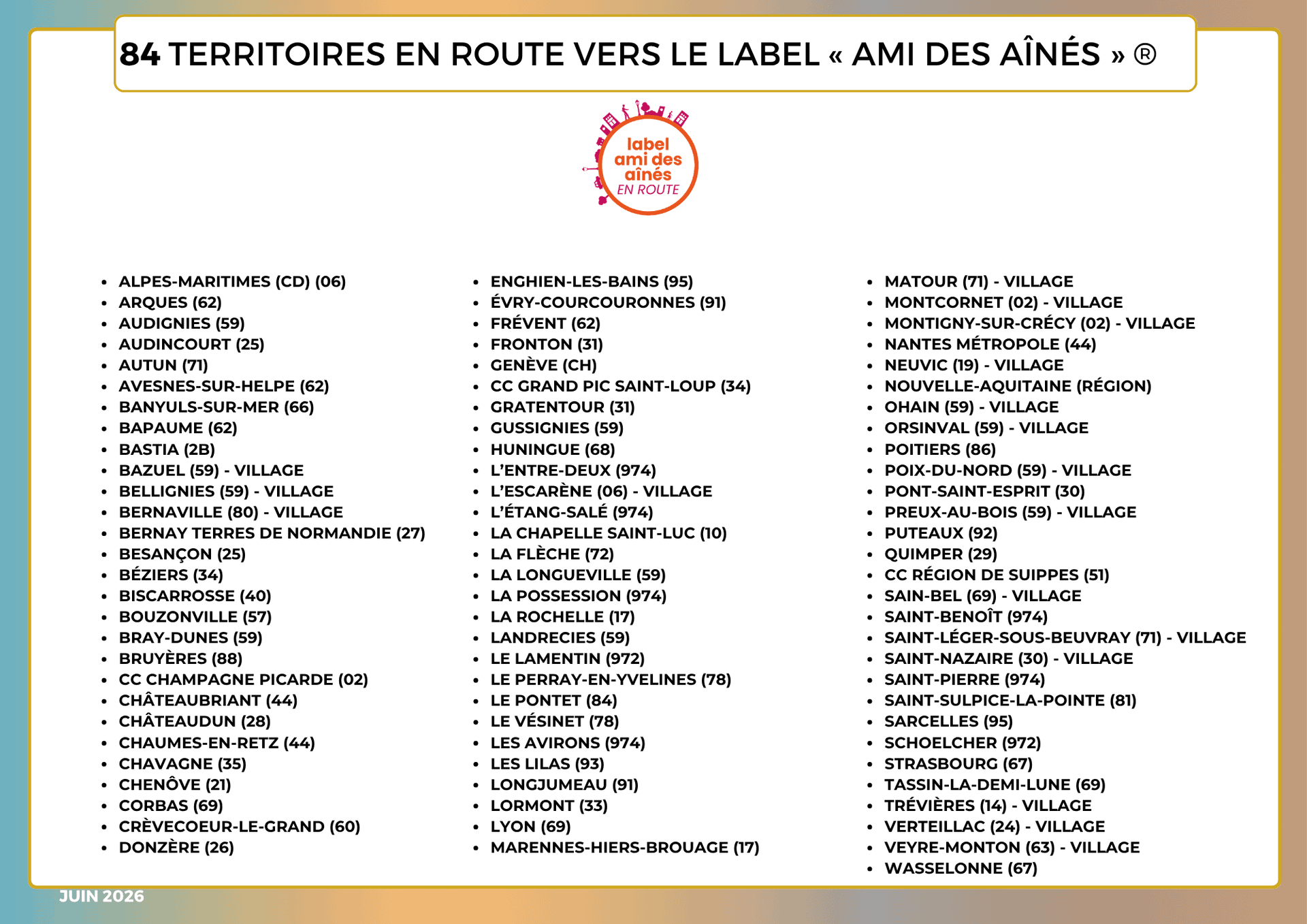 _TERRITOIRES EN ROUTE VERS LE LABEL « AMI DES AÎNÉS » ®